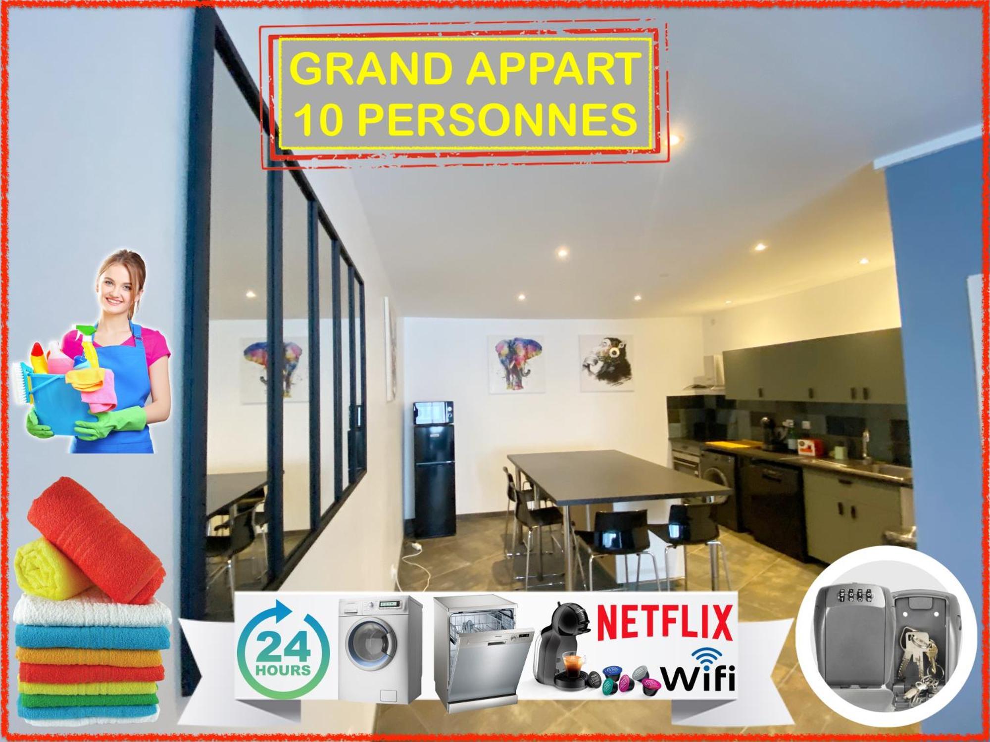 021 Chic & Cosy Grand Appart 84M2 Hypercentre Wifi Smart Tv Netflix Saint-Etienne  Esterno foto